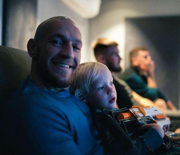 Conor Jack McGregor Jr. with his father, Conor McGregor.